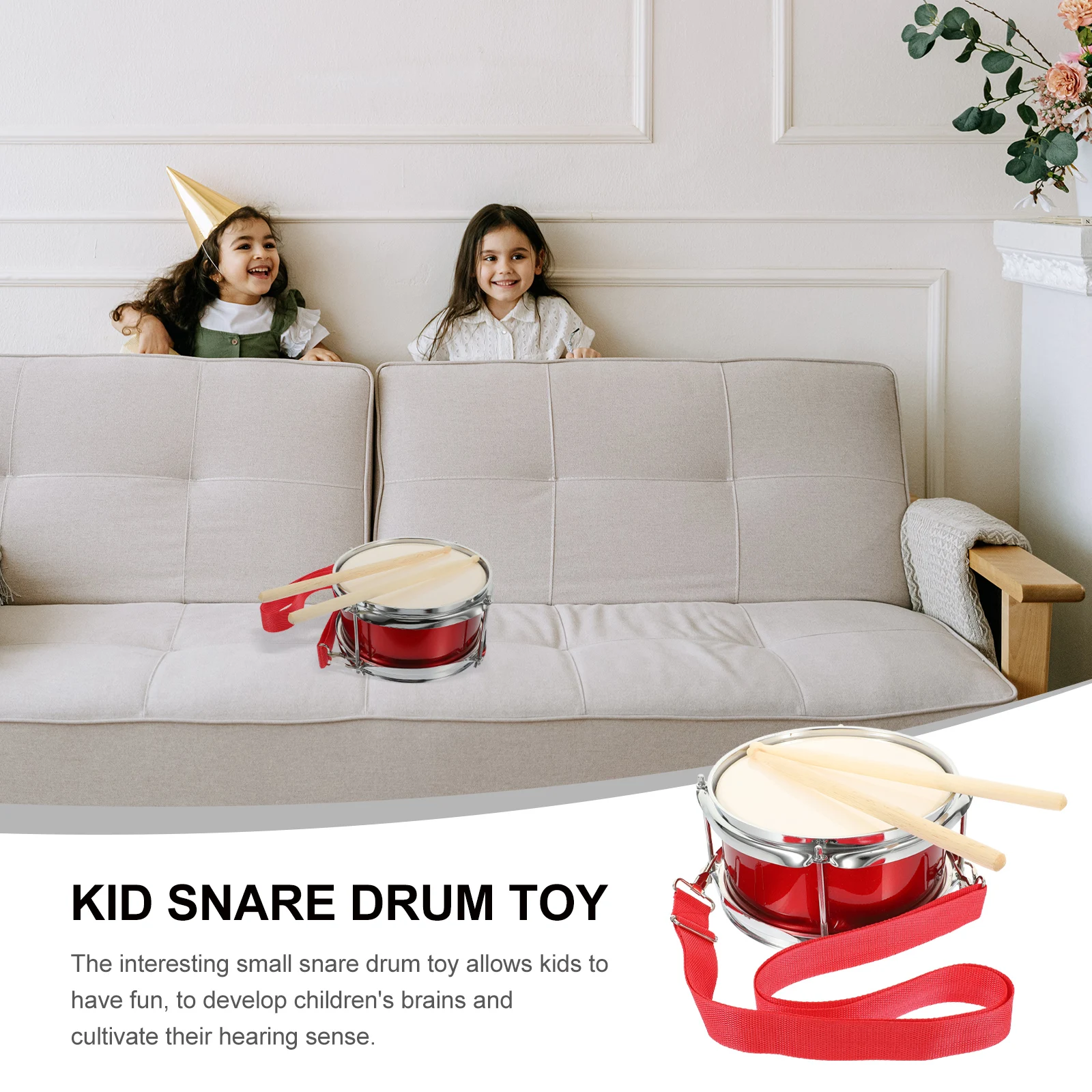 

11 Inch Kids Snare Drum Set Metal Percussion Instrument Educational For Children Toddler Music Instruments Drumstick Included