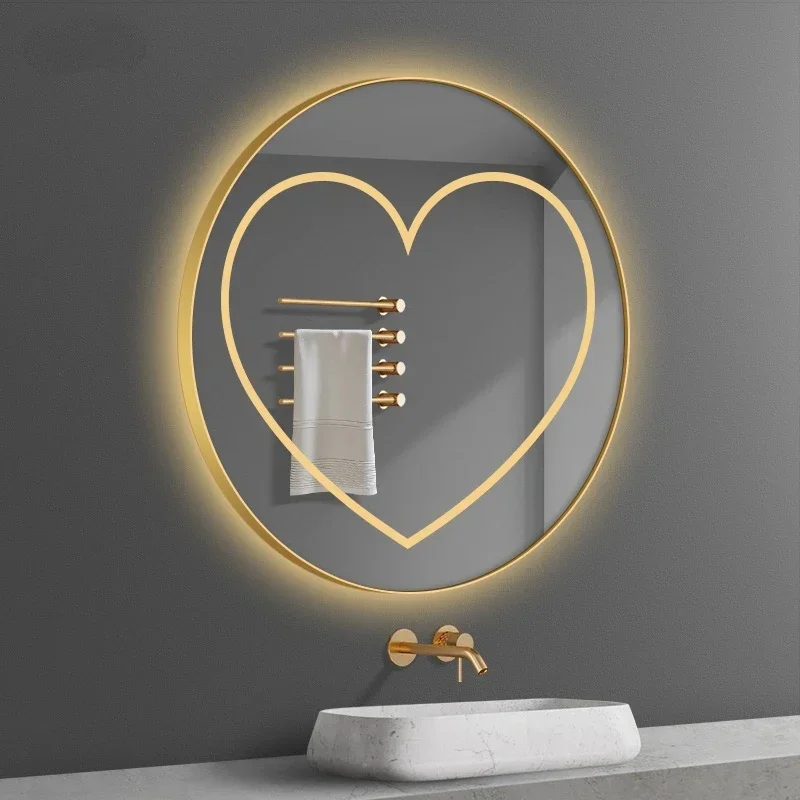 Nordic Smart Bathroom Mirror Toilet Sticker Wall Hanging Lamp Makeup Mirror Bright Miroir Salle De Bain Shower Mirror EB5BM