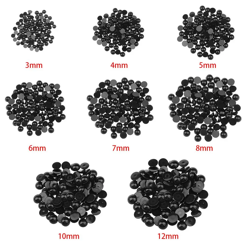 100Pcs 3-12mm Black Plastic Safety Eyes for Dolls Making Bear Doll Animal Puppet Eyes DIY Crafts Children Kids Toys Accessories