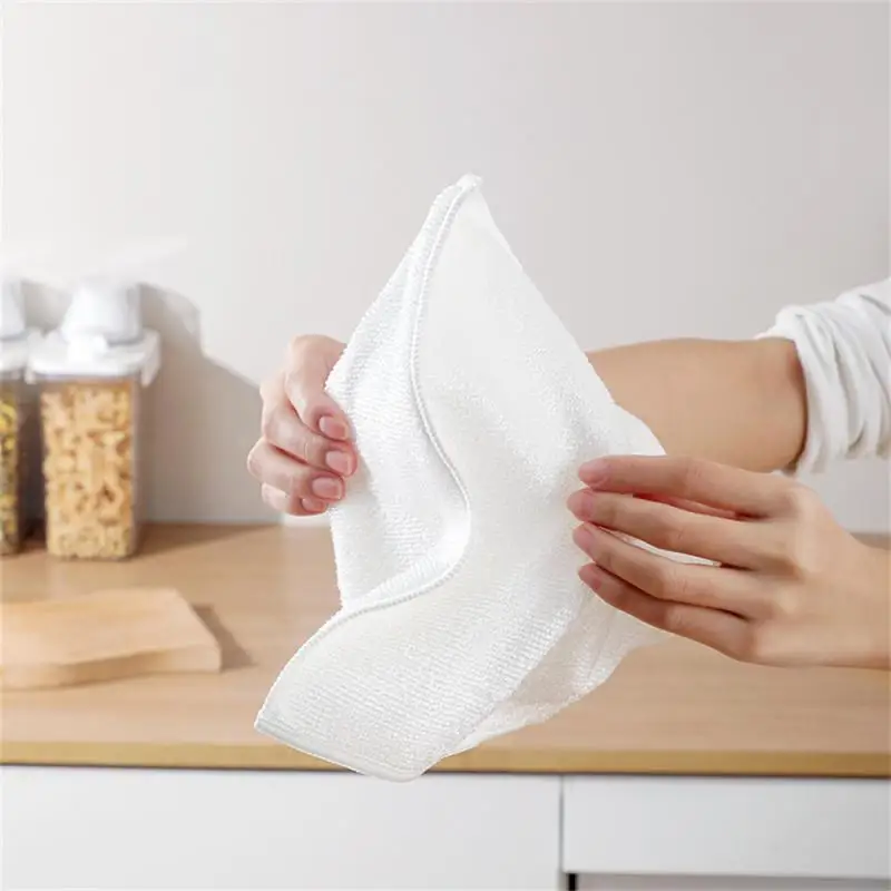 1/3/5PCS Double Layer Absorbent Microfiber Bamboo Fiber Dishwashing Cloth Absorbent Scrub Pad Wipe Towels For Household Use