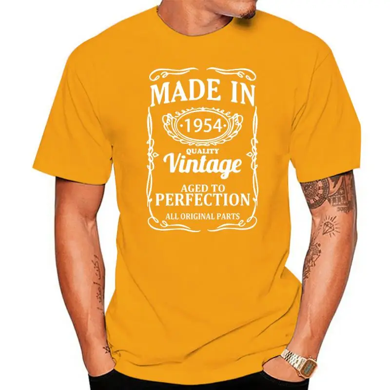 Vintage Made In 1954 T Shirt Birthday Present Funny Unisex Graphic Fashion New Cotton Short Sleeve Novelty O-Neck Father T-shirt