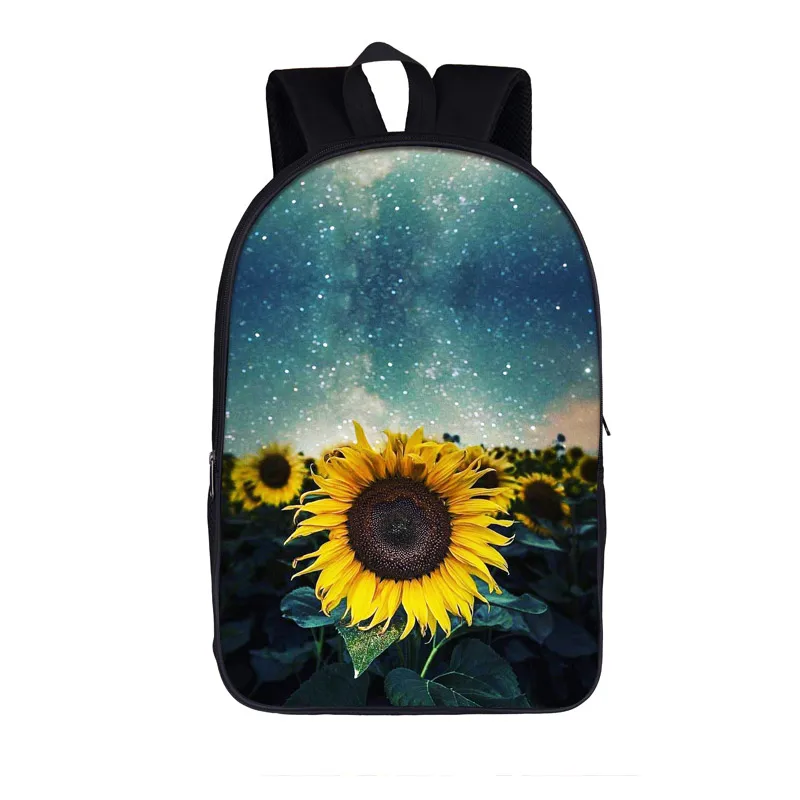 Mochila de girassóis flores amarelas, mochilas escolares para meninas adolescentes, sacos de viagem para criança, 16 polegadas, mochila para laptop, melhor presente