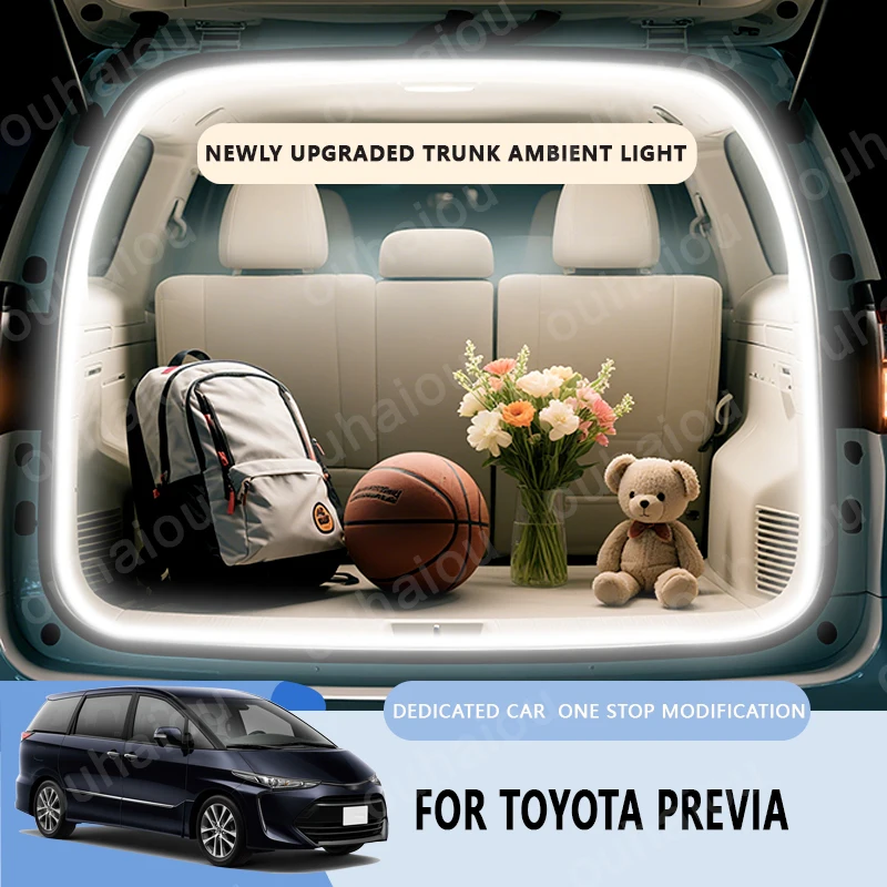 For Toyota Previa Tarago Estima 3rd Trunk Light Modification Light Atmosphere Lights White Warm White Rear Trunk LED Light Bar