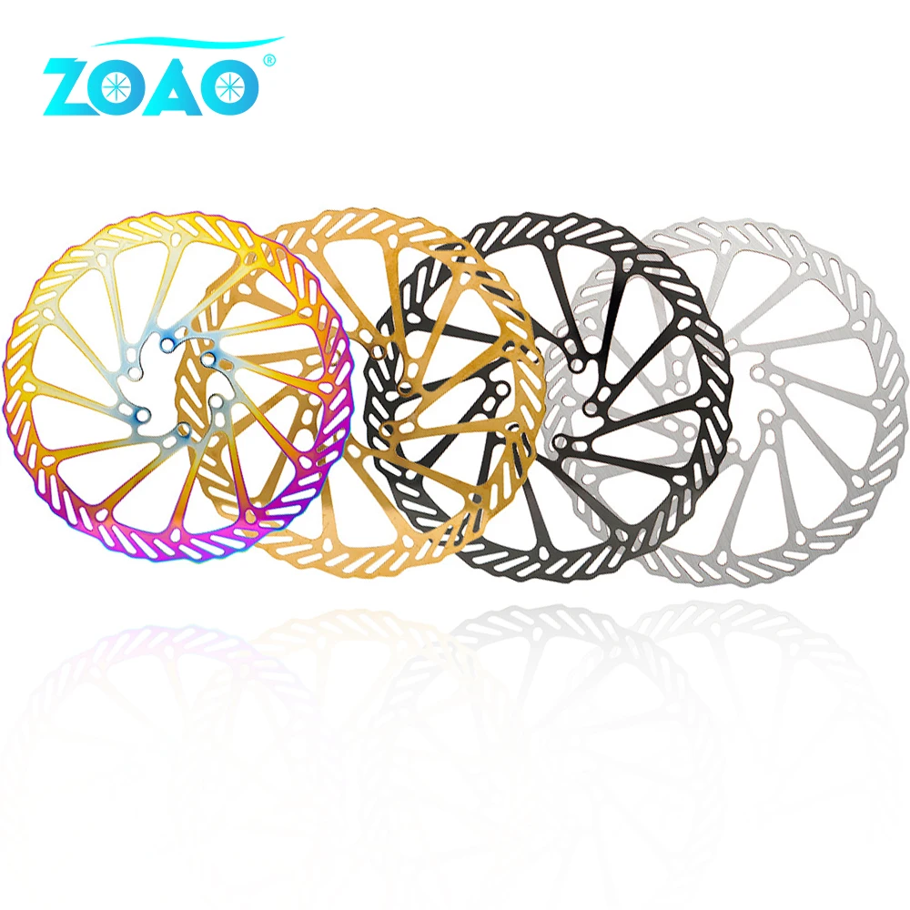Zoao mountain bike rotores de freio a disco aço inoxidável ultraleve 160mm 180mm 203mm bicicleta estrada freio rotor peças da bicicleta