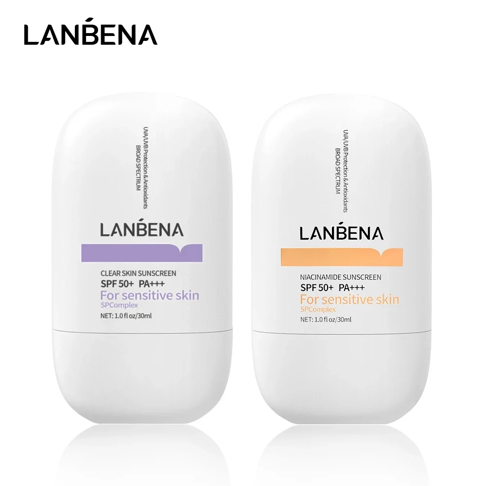 LANBENA Niacinyl Whitening Sunscreen Waterproof Lightweight SPF50+ PA++ High Sunfast Moisturizing Soothing Sensitive Sunscreen