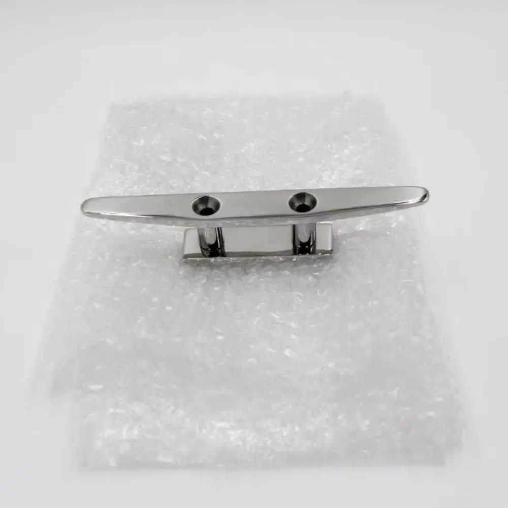 

316 Stainless Steel Mooring Cleat 100mm Size Foldable Design Boat Cleat Polished Finish Hollow Base Marine Cleat