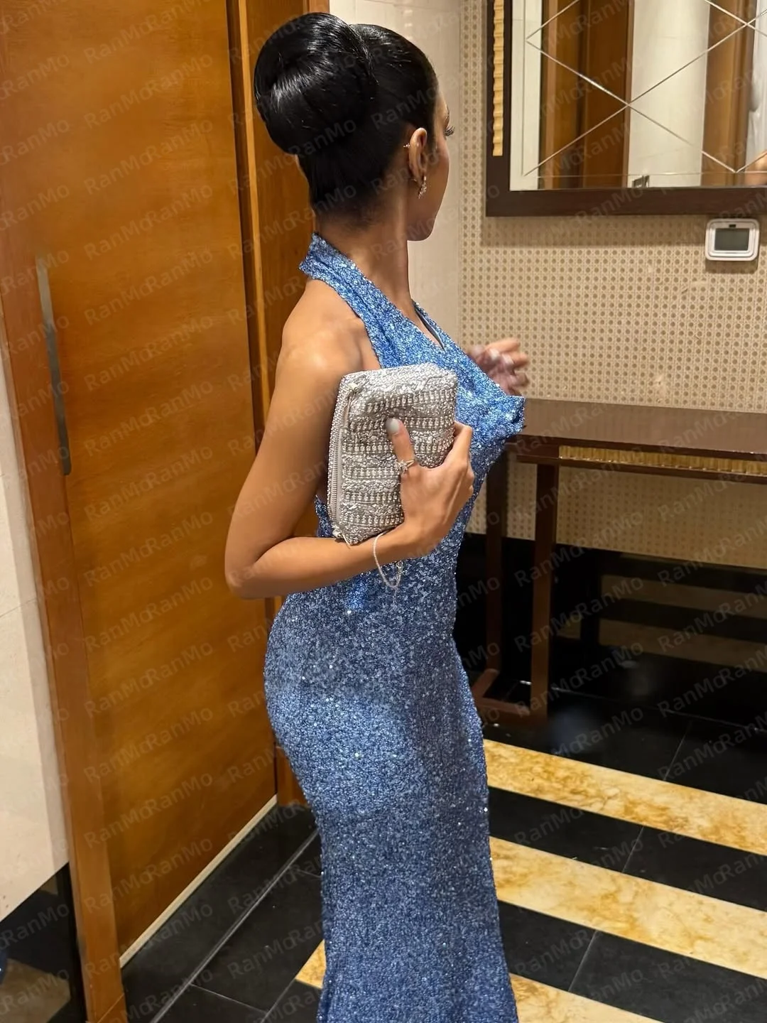 فستان سهرة رائع بحورية البحر على شكل رسن من Ranmo 2026 مزين بالترتر بدون أكمام مخصص للحفلات المسائية الجديدة سويب تراين #3