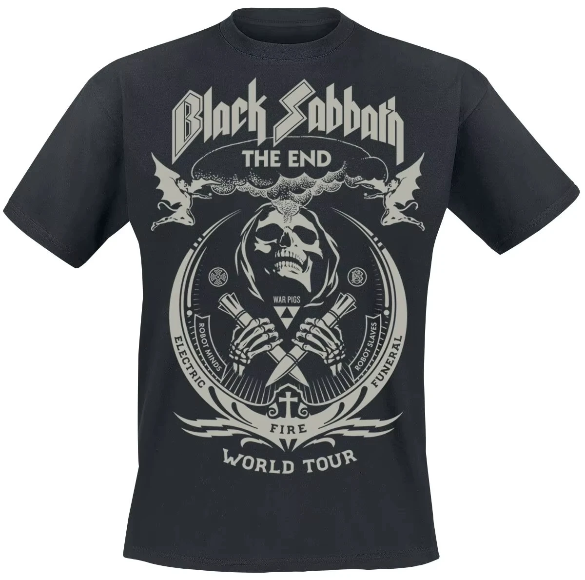 Black Sabbath 1978 US Tour Pilot Skull Print Cotton T-shirt Men Women Heavy Metal Band Unisex Tee