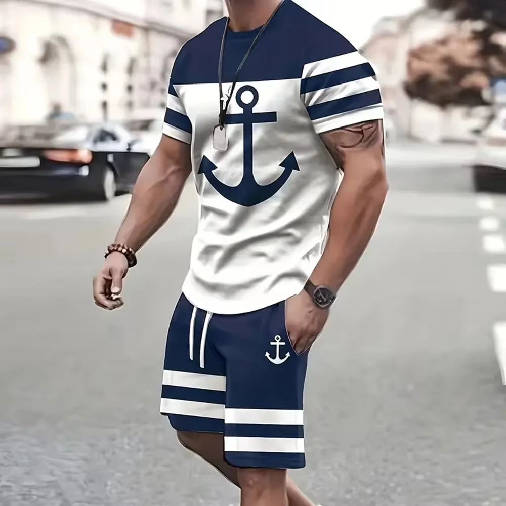 Ultra High Appearance Value Men Tracksuit Outfit Male 3D Printed T-shirt Shorts Pants Suit Men Oversized 2 Piece Set Clothes