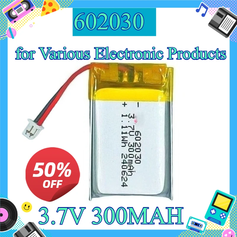 602030 3.7V 300MAH Lithium Polymer Battery Multi‑Models Multi‑Specifications for Various Electronic Products