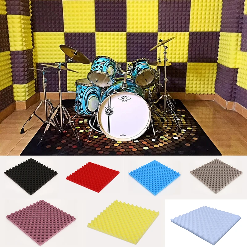 Acoustic Foam Board Soundproof Sound-absorbing Cotton Drum Room Recording Studio Piano KTV Tile Wedge Sound Proofing Wall Panels