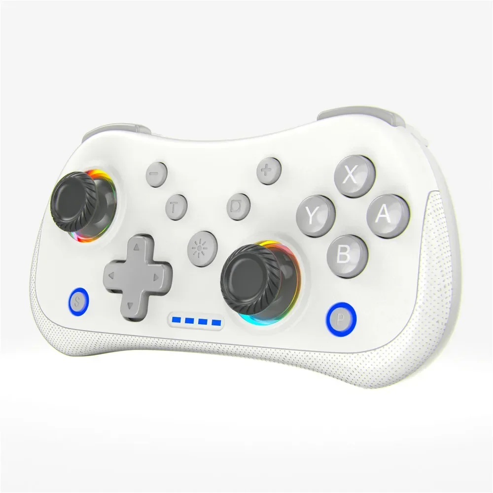 Bluetooth 5.0 Hall Wireless Mini Game Controller for Switch Android IOS PC Windows Dual Vibration RGB Illumination