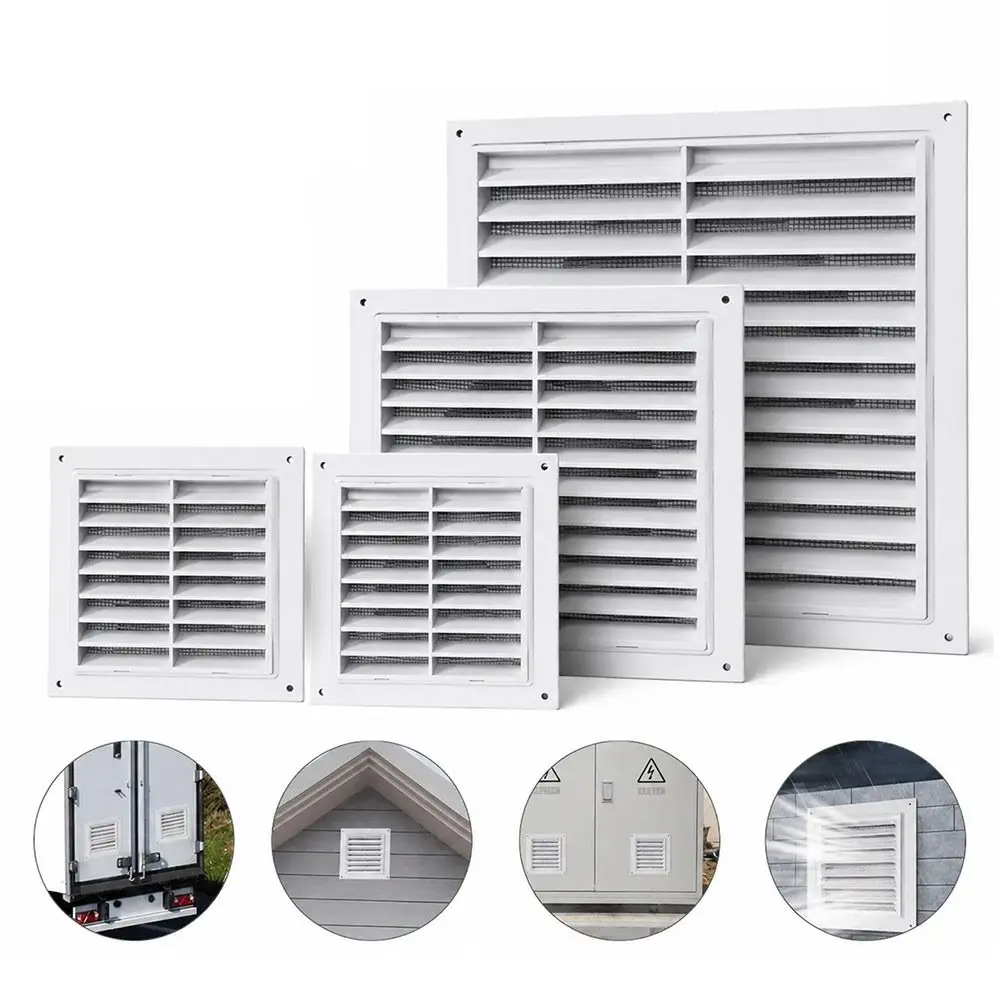 Durable 4/5/6/8In Air Vent Grille Cover Fiber Mesh Square Ventilation Grille Ceiling Vent Ventilation Accessories