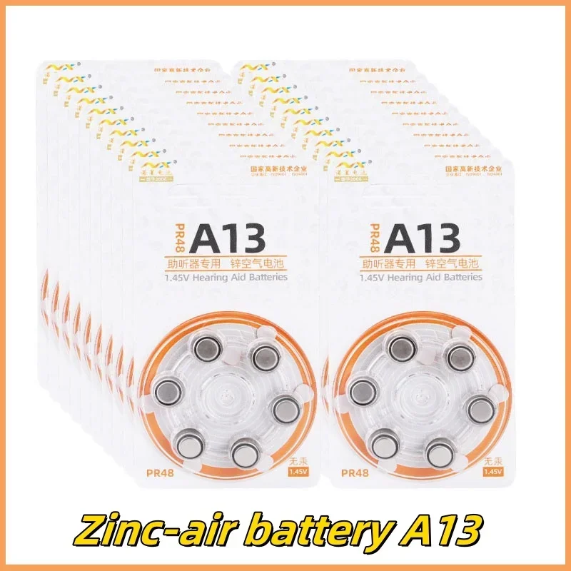 NewA13 Zinc Air Battery Small Button Battery 6-piece Card Mounted Ear Back Ear Canal Hearing Aid Battery