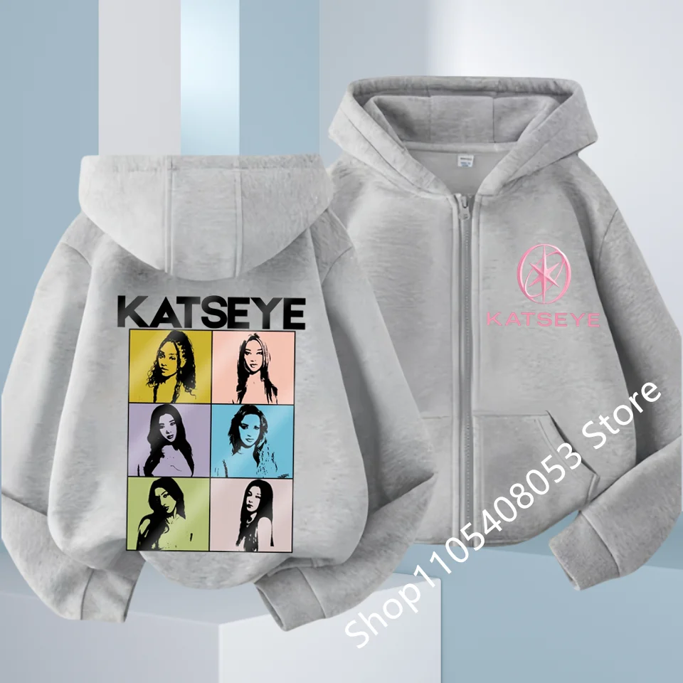 2026 New Toddler Boys Girls Clothes Girl Group Katseye Zipper Hoodie Kids KATSEYE Zip Up Hooded Tops