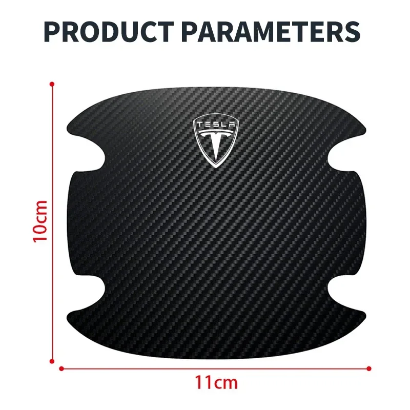 Car Door Handle Bowl Scratch Protector Carbon Fiber Stickers For Tesla Model 3 S X Y Style Roadster Invader Coil Mod WYE K80