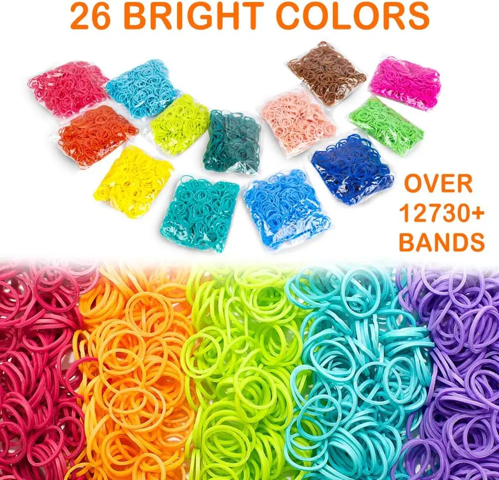 Loom Rubber Bands Refill Kit Premium Bracelet Making Kit for Kids Weaving DIY Crafting Toys Christmas Gift Children Toys