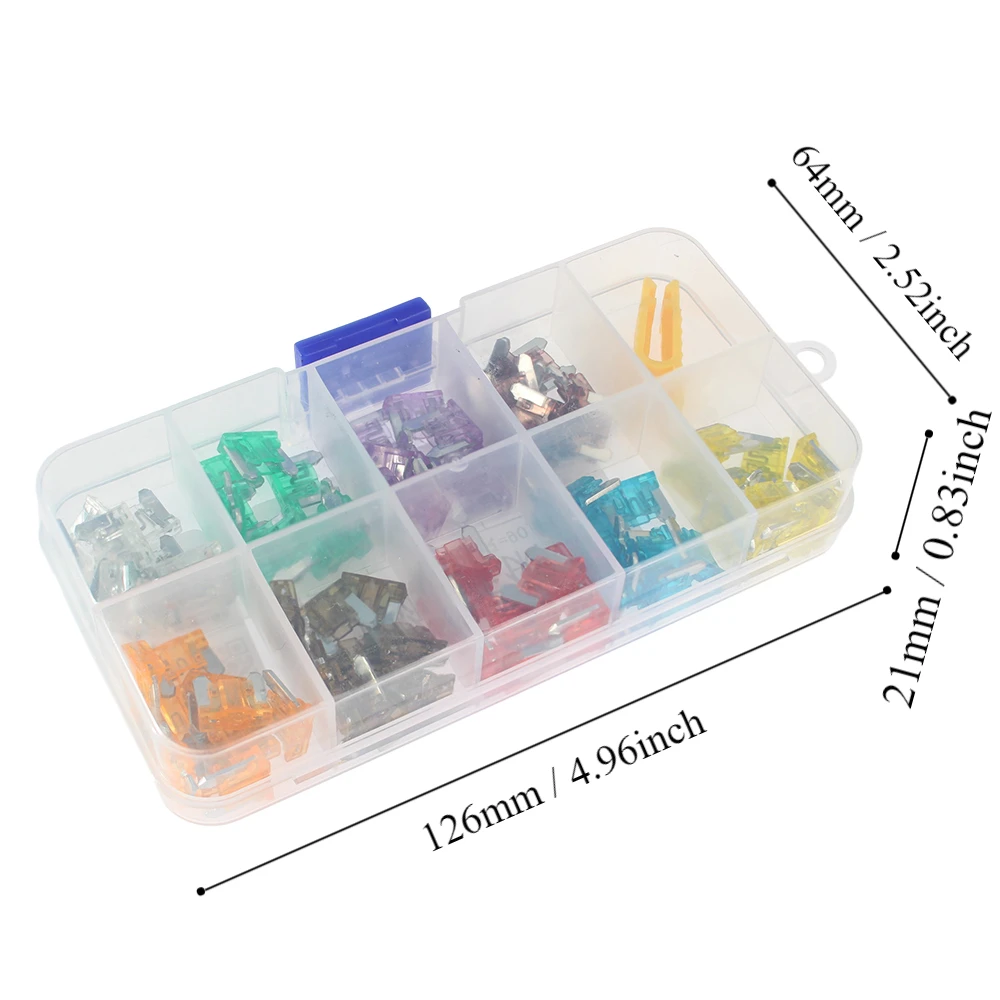10PCS/90PCS Mini Car Fuse Inserts Kit With clip 5A/7.5A /10A/15A/20A/25A/30A/35A/40A Assorted Amp Ratings