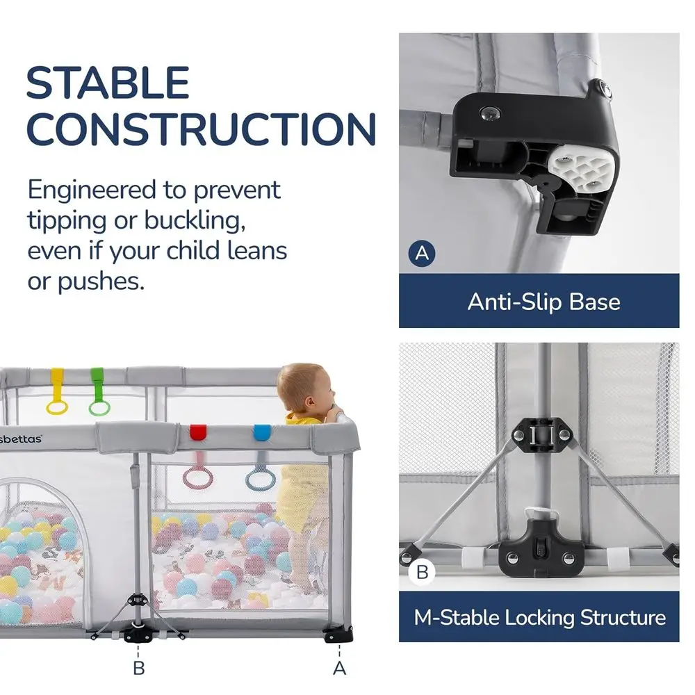 Parc pliant portable pour nourrissons et tout-petits, cour de jeu de voyage 50x50 avec 4 poignées, sac de transport, adapté à l'intérieur et à l'extérieur