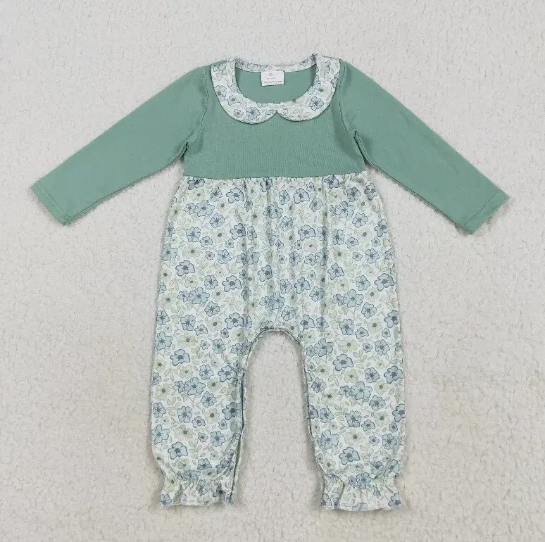

boutique flower pattern kids long sleeve jumpsuit new girls rompers