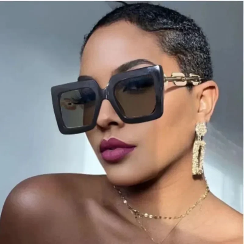 Fashion Oversized Sunglasses Woman Brand Designer Vintage Square Sun Glasses Female Big Frame Shades UV400 Oculos De Sol