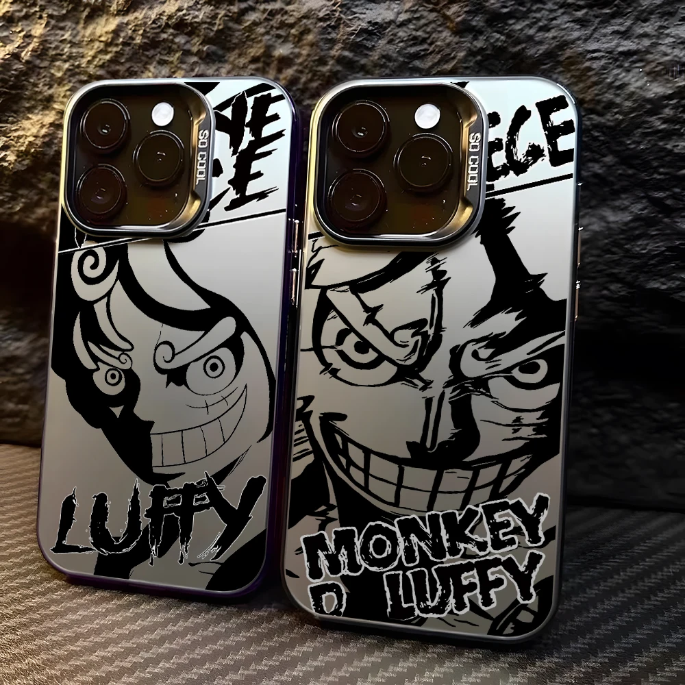 O-One Pieces Luffys Lines Phone Case for Samsung Galaxy S26 S25 Edge S24 S23 S22 S21 FE S20 Ultra Plus 5G Colorful Silver Cover