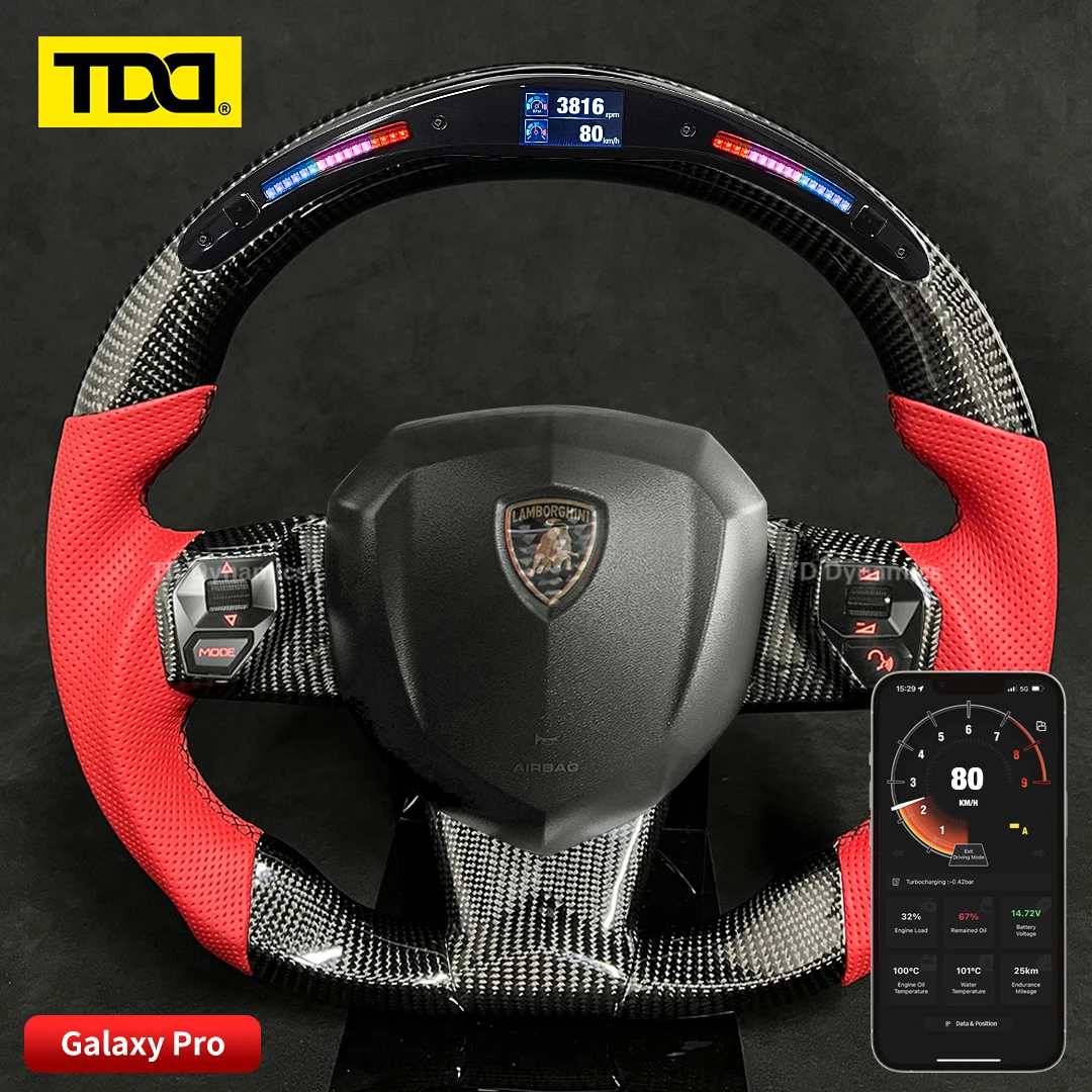 

TDD Carbon Fiber customized smart Galaxy pro LED Steering Wheel for Lamborghini Aventador