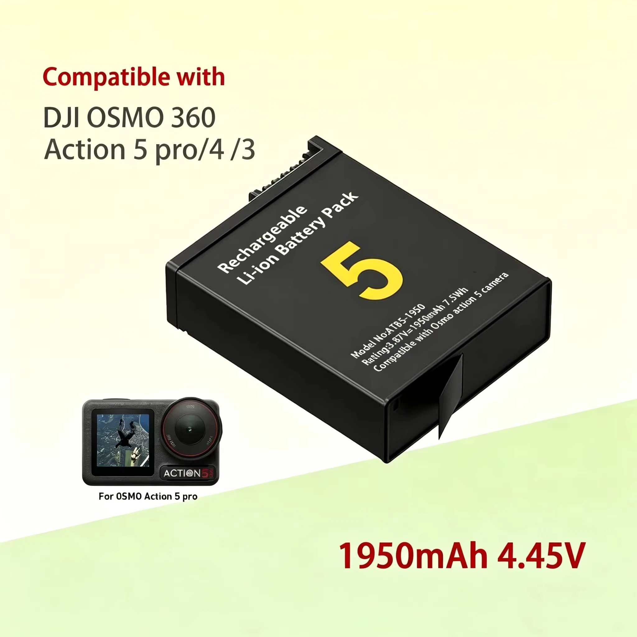 For DJI Osmo 360 Action 5Pro/4/3 1950mAh replacement lithium Battery support DJI Original Charger Extreme Battery