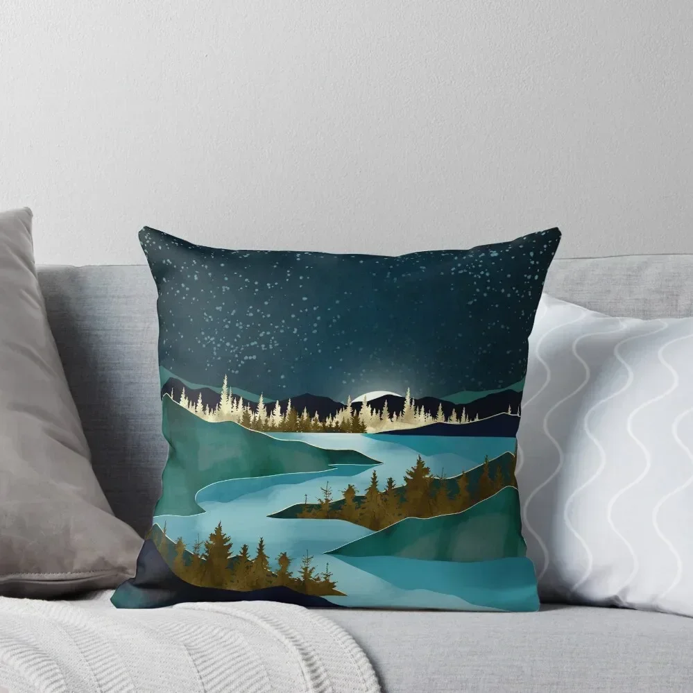 

Autumn River Night Throw Pillow christmas pillow case Couch Cushions Pillow Cover Embroidered Cushion Cover