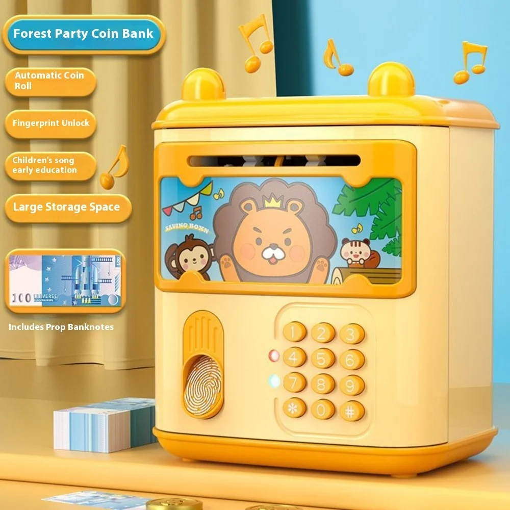 Kinderen Vingerafdruk Spaarpot met Muziek Wachtwoord Draagbare Spaarpot voor Jongens Meisjes Digitaal Besparend Veilig Educatief Speelgoed