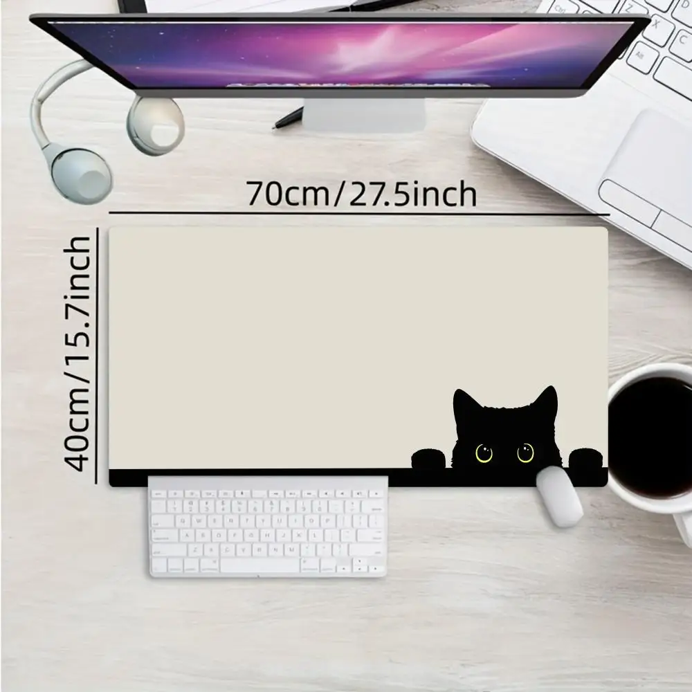 XXL Large Gaming Mouse Pad, Adorable Peeking Kitten Design, Stitched Edges, Perfect for Office and Home Use, Gaming Accessory