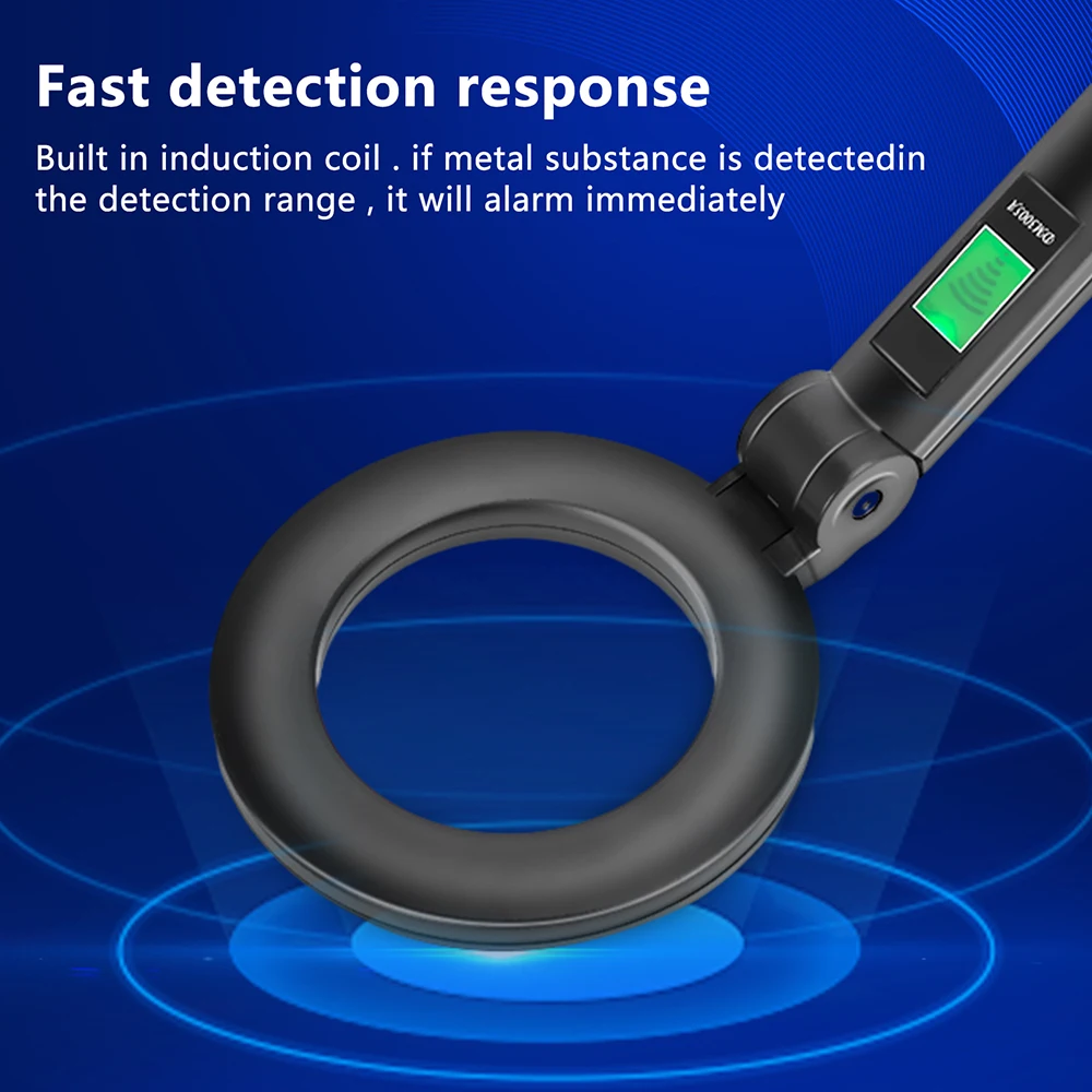 DM3005A Portable Metal Detector Foldable Handheld Metal Detector Beeping Vibration Warning High Sensitivity Scanning Instrument