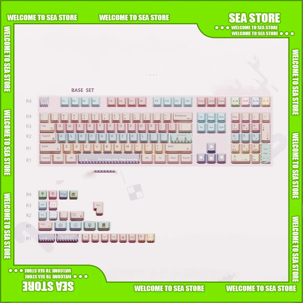 MOA Cherry PBT Dye PC Mechanical Keyboard Keycap Candy Keycaps Colorful Custom Cute PC Accessories Christmas Gifts For Girls