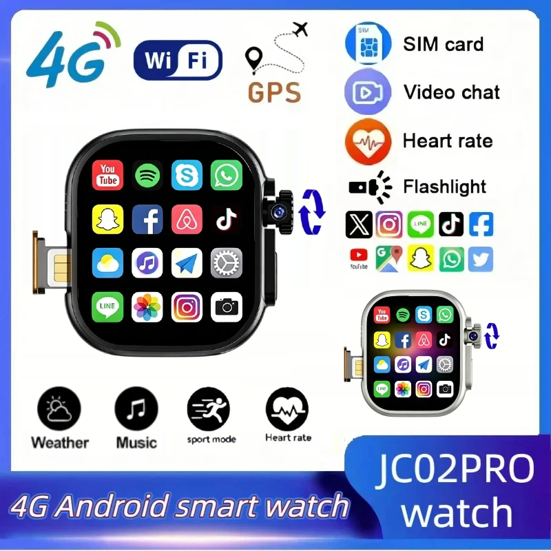 S10 Ultra3 JC02 Pro Smartwatch With Rotary Camera GPS WIFI SIM Card Slot Health monitoring +1/3pcs straps Smart Watch Men Women