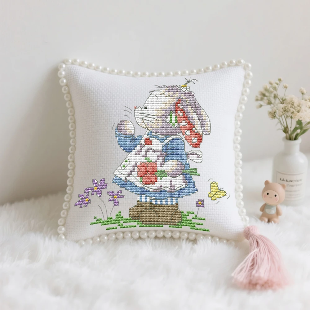 News Handmade Cross Stitch Pin Cushion, Craft Gift, Cross Stitch Kit, Embroidery Kit - Patch Rabbit