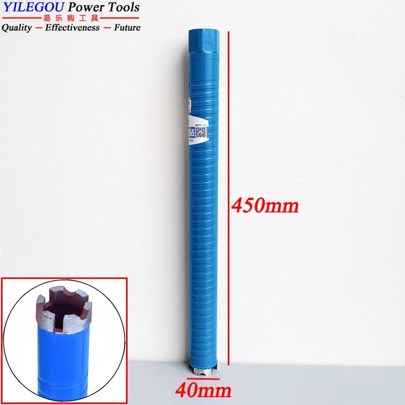 Droge diamantkernbit Diameter 32 40 51 56 63 mm x 450 mm Droge en natte diamantboor voor boren van bakstenen muur, stalen beton.
