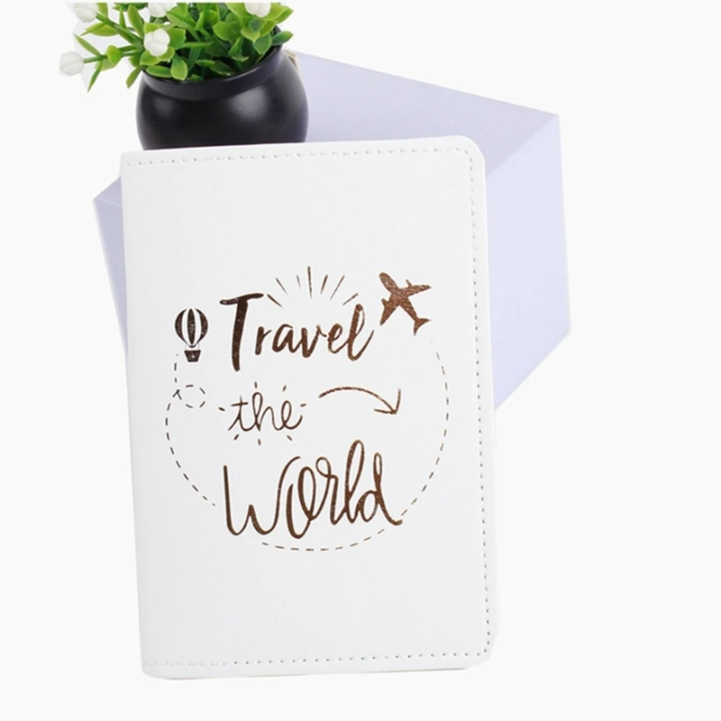 Lover Couple Passport Holder Card Cover Cute Hot Stamping Worlds for Women Men Wedding Gift Travel Wallet