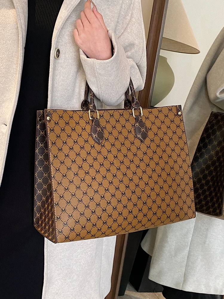 Große pu Leder Einkaufstaschen für Frauen Trend Design Pendler Arbeit a4 Schulter Seiten tasche Büro Damen Handtaschen