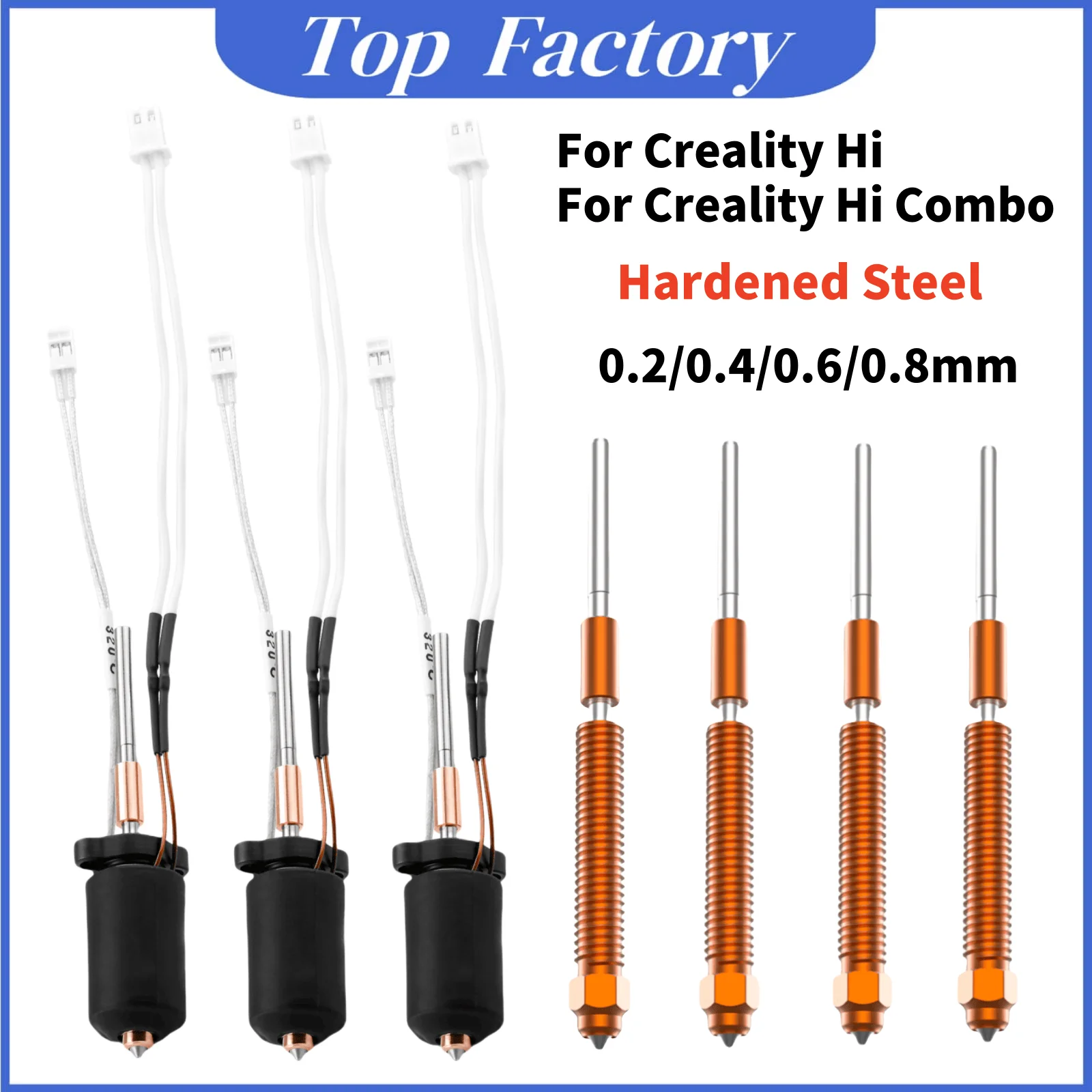 

Для Creality Hi Керамический нагревательный блок Hi Combo Hotend Kit Универсальное сопло из закаленной стали 300 ° Детали 3D-принтера C