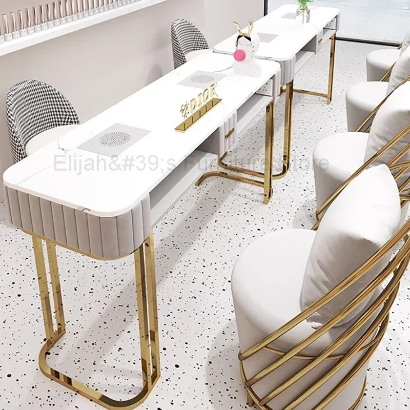 

Современный Изысканный стол для маникюра, белый туалетный столик Nailtech, коммерческая настольная станция для красоты, мебель для ногтей, CY50NT