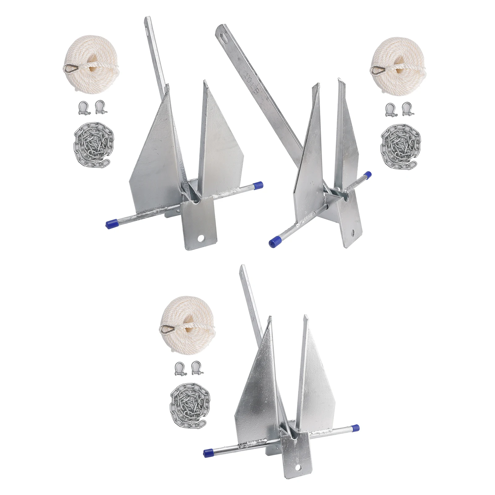 

Комплект якоря для лодки Topteng с горячей опорами, набор скользящих якорей и веревок 13 фунтов, серебристый, подходит для лодки 13 фунтов