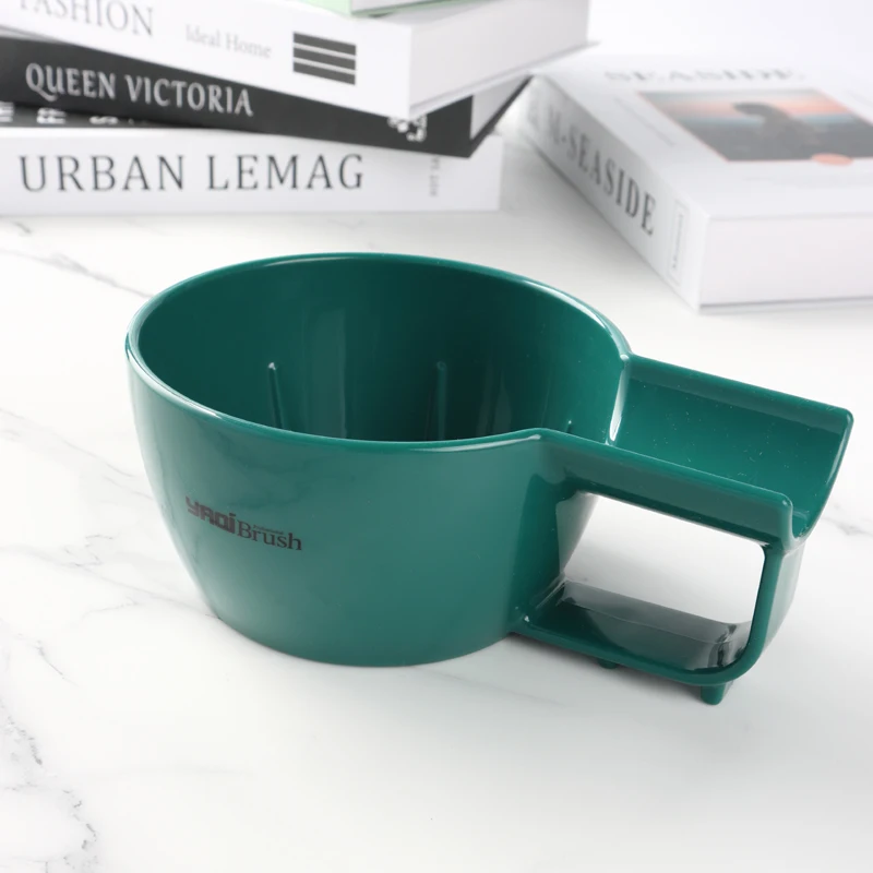 Yaqi High Quality Green Color Plastic Shaving Bowl For Men Shaving Brush