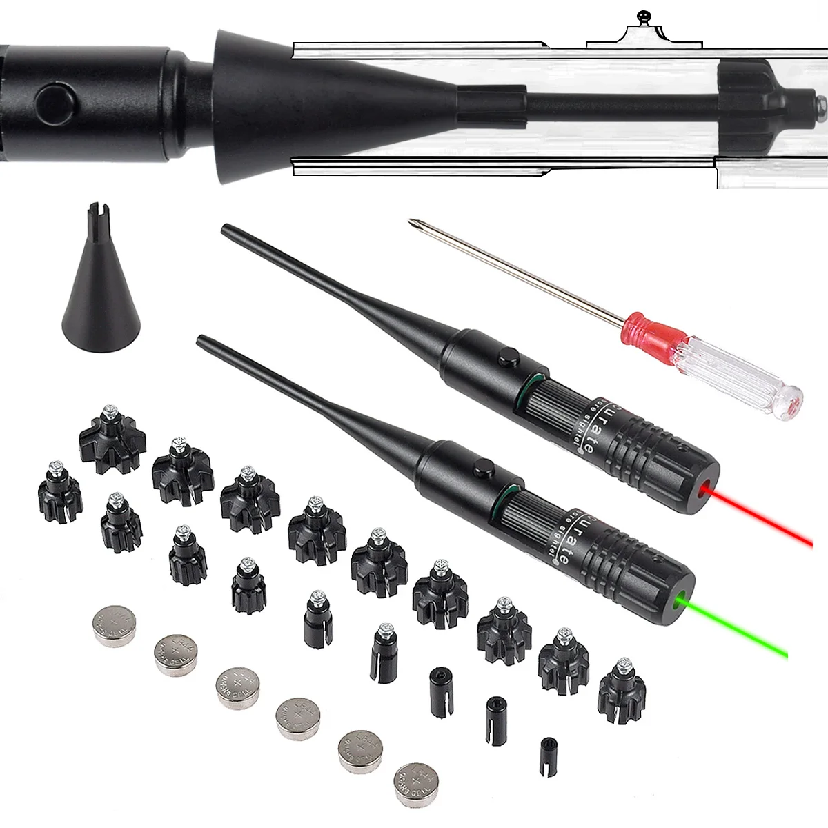 

Green Red Las-er Calibrator Aluminum Alloy Calibrator Turn-Free Calibrator with 18 Adapter Cross-border Aiming Instrument Tool