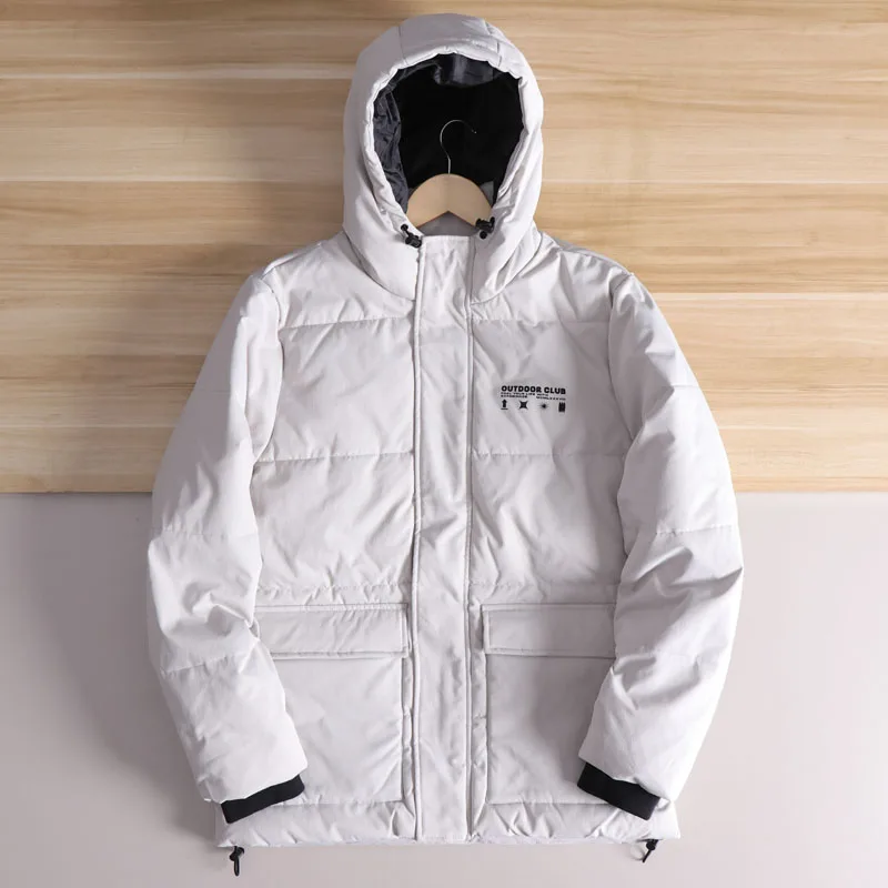 معطف سترة شتوي خارجي للرجال من Thiened مقاوم للماء من القطن Jaet ملابس عمل بقلنسوة Faion Urban Sle Stand Fit 2024 #1