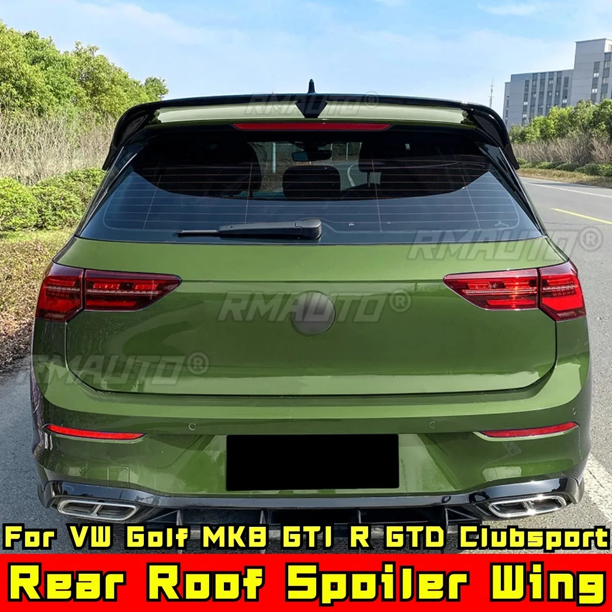 

For VW Golf MK8 GTI R GTD Clubsport Body Kit Rear Trunk Spoiler Glossy Black CS Style Roof Spoiler Rear Wing Car Accessories