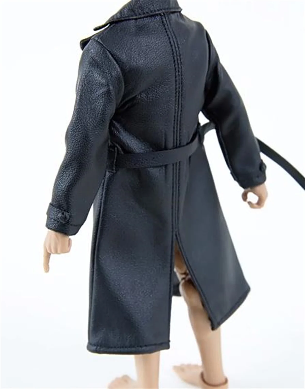 

Black Suit 1/12 overcoat Long Coat Windbreaker Leather male Clothes For 6 inch figure model toy Body AnimeToys