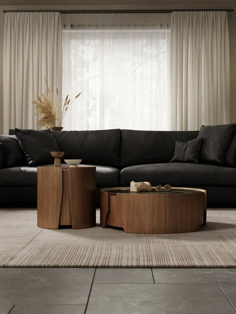 

Итальянский минималистичный мраморный журнальный столик, дизайнерский, элитный, современный, простой, круглый, комбинированный журнальный столик для дома.