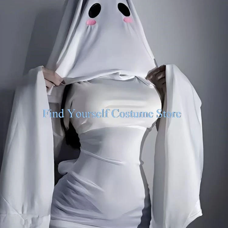 Sexy bonito feminino fantasma cosplay traje halloween assustar rosto capa grito traje adulto fantasia vestido feminino halloween cosplay traje