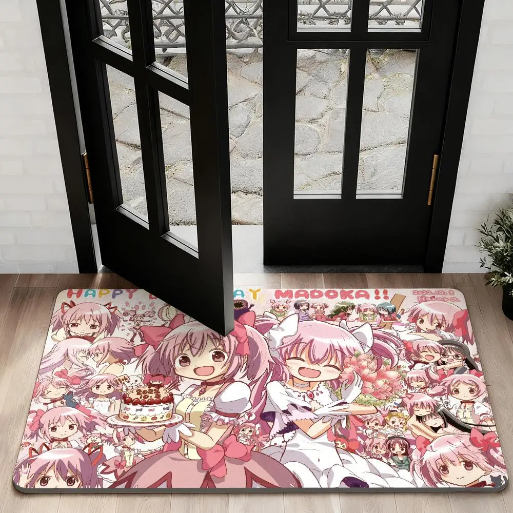 

Puella M-Magi Madoka M-Magica Floor Mat Diatom Bath Mat Absorbent Quick Dry Non-Slip TPR Backing Soft Plush Draining Rugs