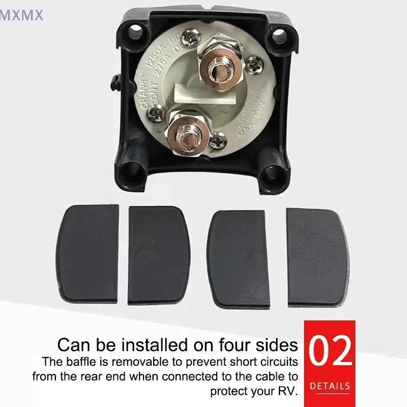 

48V 24V 12V Cut Off 2 Position 2 Pin M10 275A Battery Connection Switch For Marine Boat Car Battery Disconnect Switch